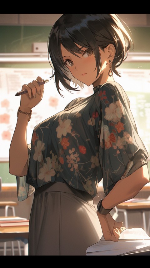 High School Anime Cute Women Teacher (944)