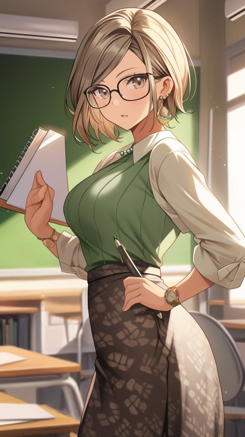 High School Anime Cute Women Teacher (934)