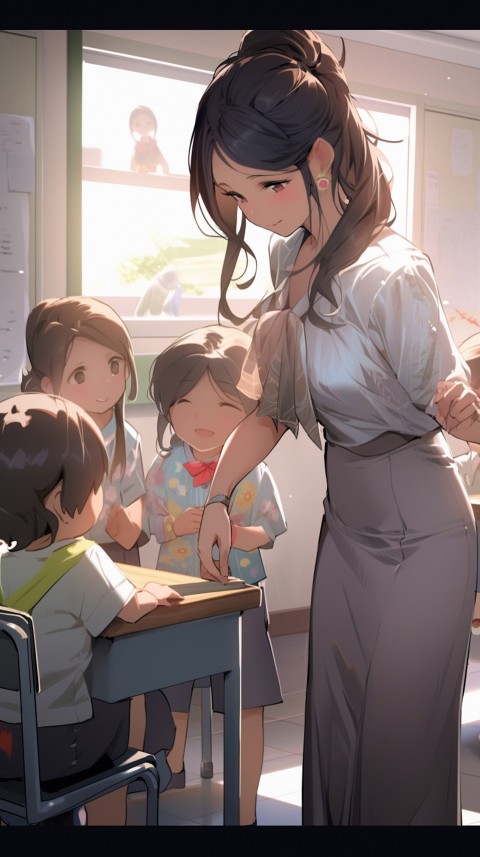 High School Anime Cute Women Teacher (974)