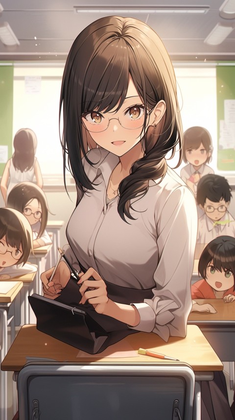 High School Anime Cute Women Teacher (983)