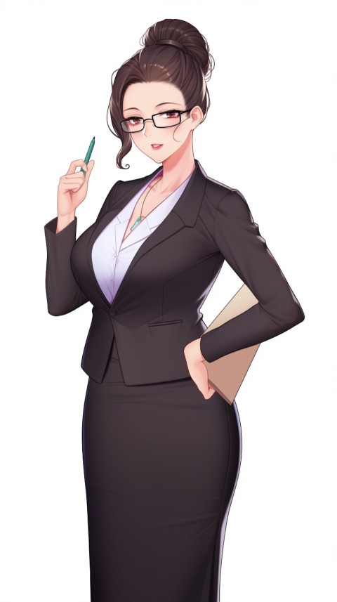High School Anime Cute Women Teacher (1039)