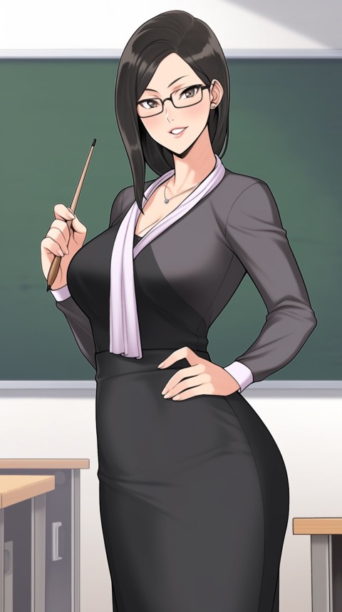 High School Anime Cute Women Teacher (1041)