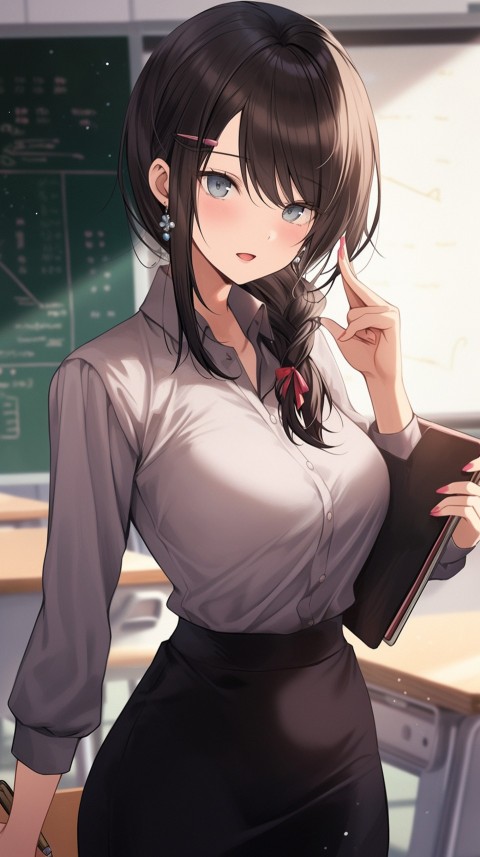 High School Anime Cute Women Teacher (1004)