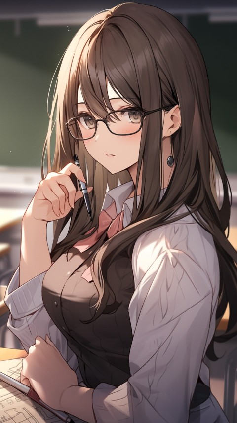High School Anime Cute Women Teacher (1028)