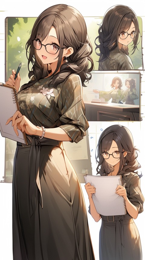 High School Anime Cute Women Teacher (1007)