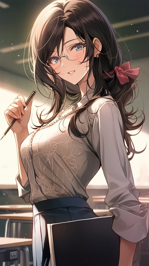 High School Anime Cute Women Teacher (1048)