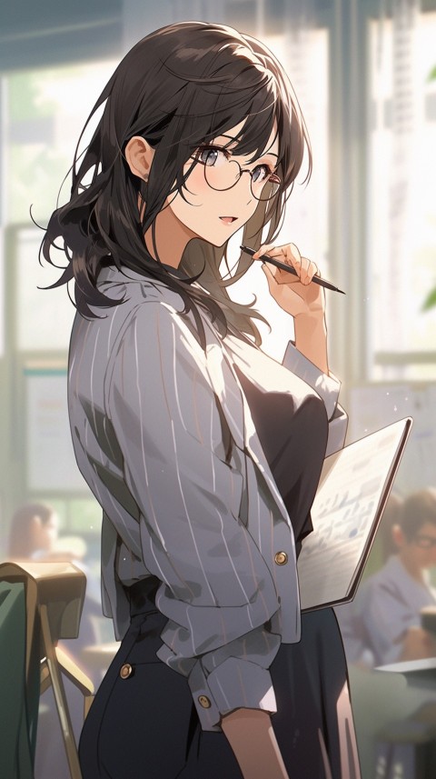 High School Anime Cute Women Teacher (1033)