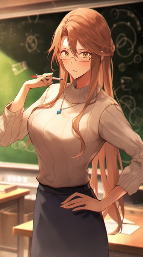 High School Anime Cute Women Teacher (1044)
