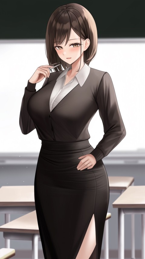 High School Anime Cute Women Teacher (1079)