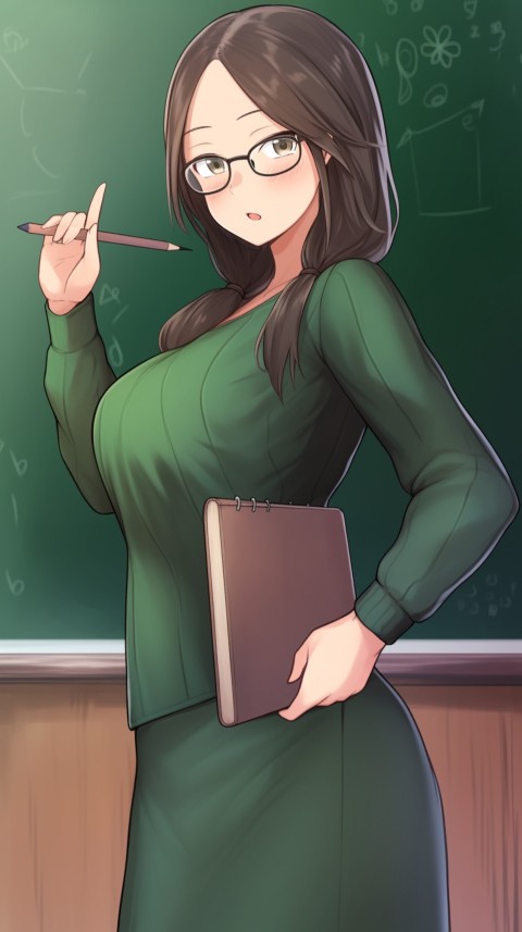 High School Anime Cute Women Teacher (1065)