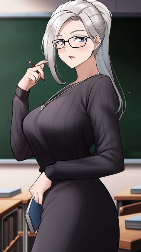High School Anime Cute Women Teacher (1080)