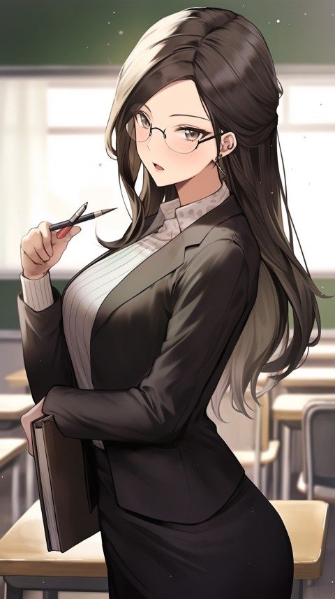 High School Anime Cute Women Teacher (1060)