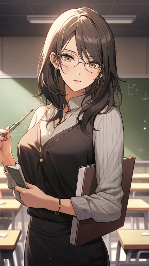 High School Anime Cute Women Teacher (1099)