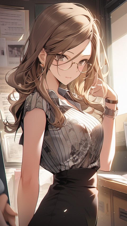 High School Anime Cute Women Teacher (1093)