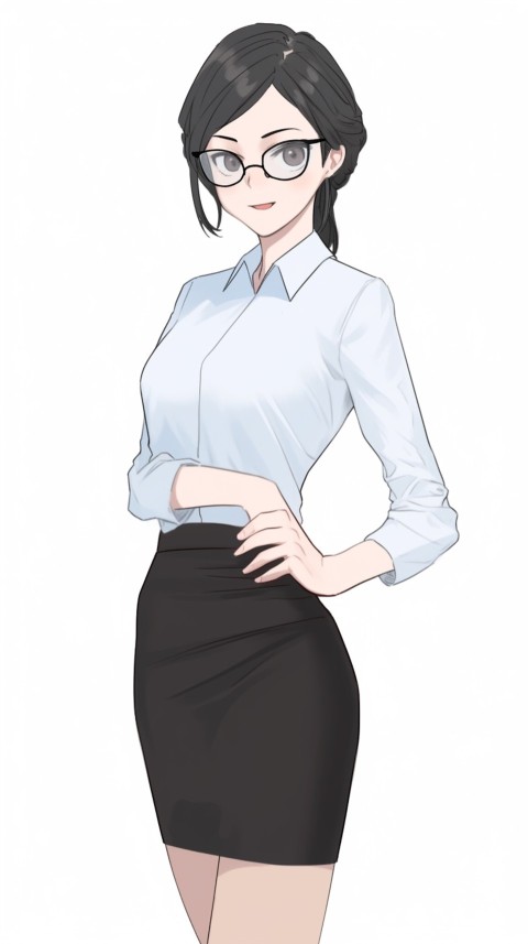 High School Anime Cute Women Teacher (1114)
