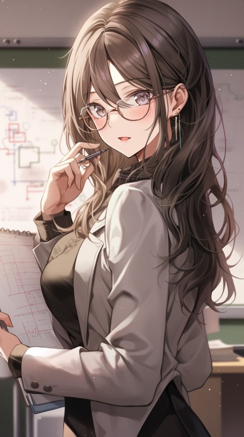 High School Anime Cute Women Teacher (1134)
