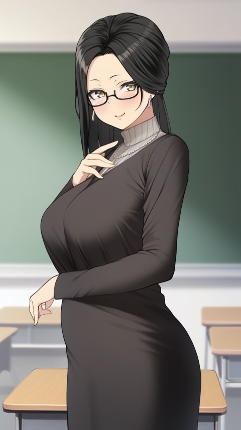 High School Anime Cute Women Teacher (1168)