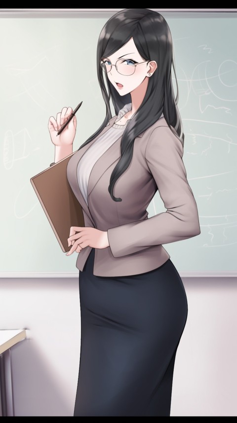 High School Anime Cute Women Teacher (1169)
