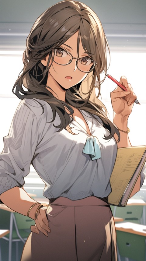 High School Anime Cute Women Teacher (1175)