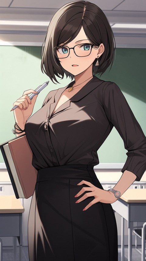 High School Anime Cute Women Teacher (1187)