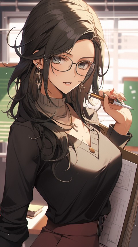 High School Anime Cute Women Teacher (1191)