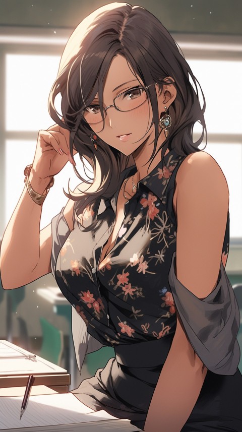 High School Anime Cute Women Teacher (1183)