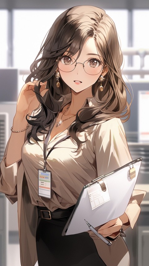 High School Anime Cute Women Teacher (1177)