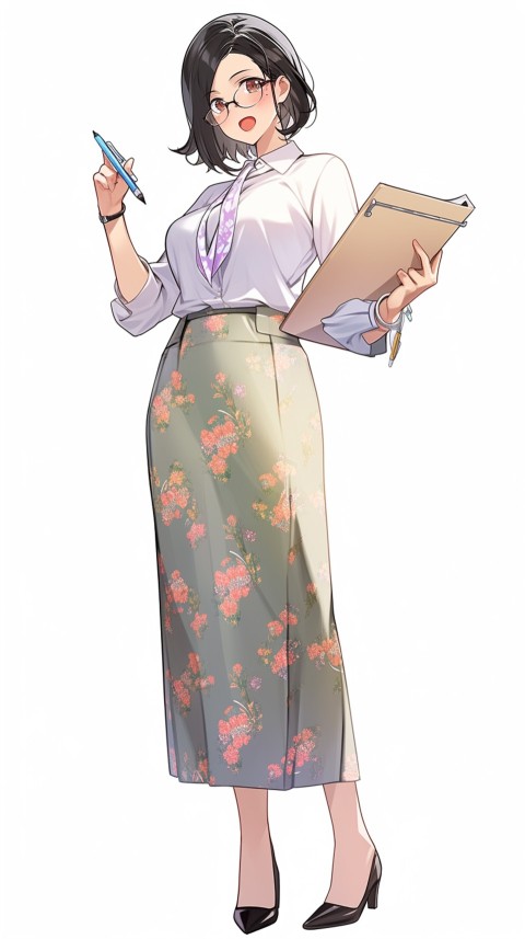 High School Anime Cute Women Teacher (1205)