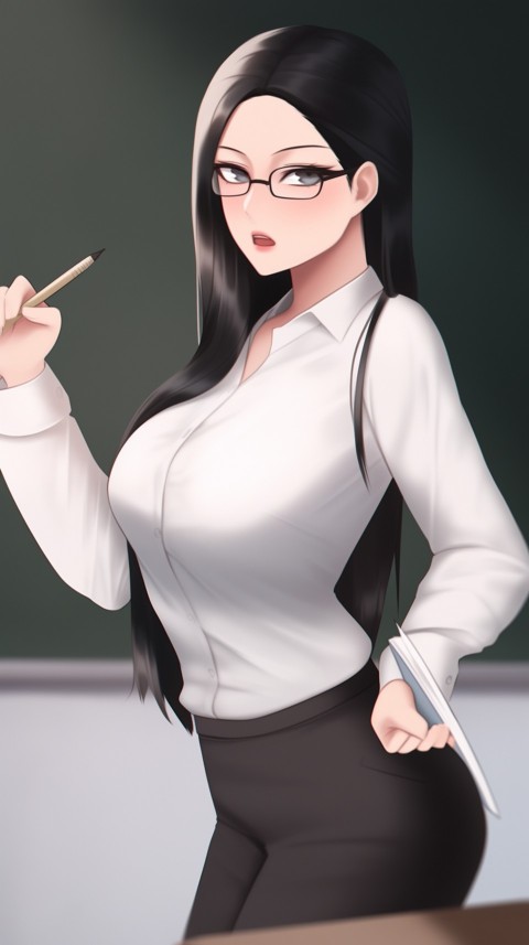 High School Anime Cute Women Teacher (1210)