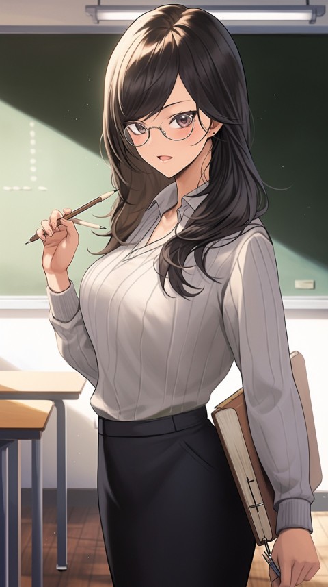 High School Anime Cute Women Teacher (1206)