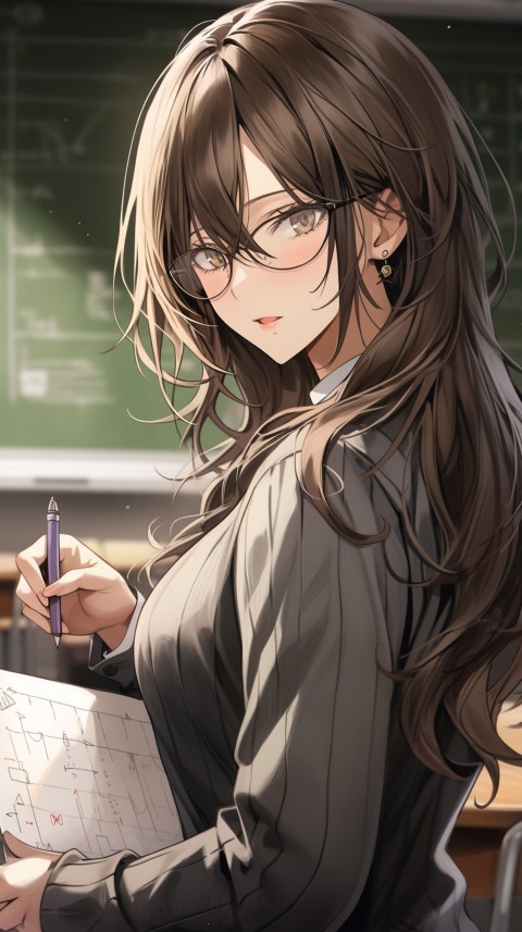 High School Anime Cute Women Teacher (1229)