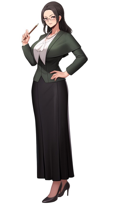 High School Anime Cute Women Teacher (1255)