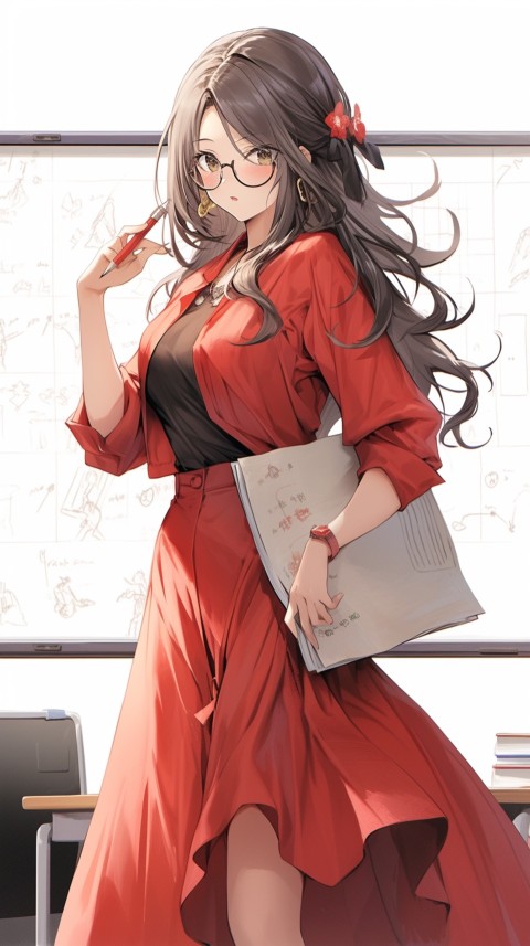 High School Anime Cute Women Teacher (1272)