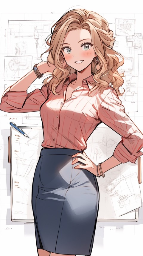 High School Anime Cute Women Teacher (1269)
