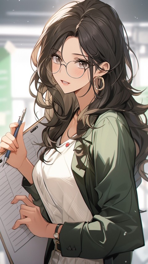 High School Anime Cute Women Teacher (1265)