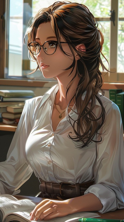 High School Anime Cute Women Teacher (1284)