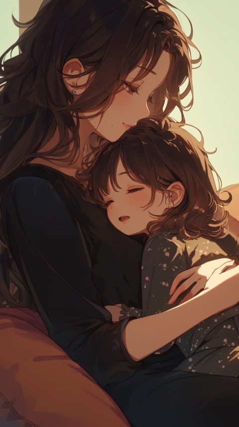 Anime Mother's Love Aesthetic Baby Daughter Son Moms (73)