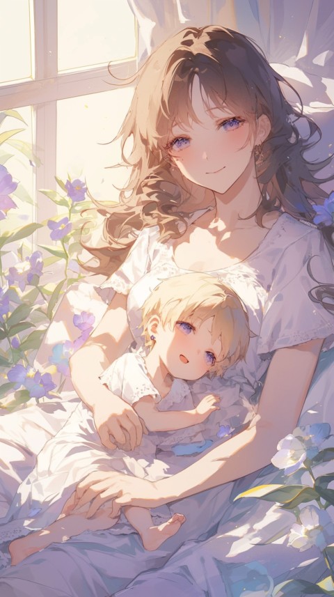 Anime Mother's Love Aesthetic Baby Daughter Son Moms (76)