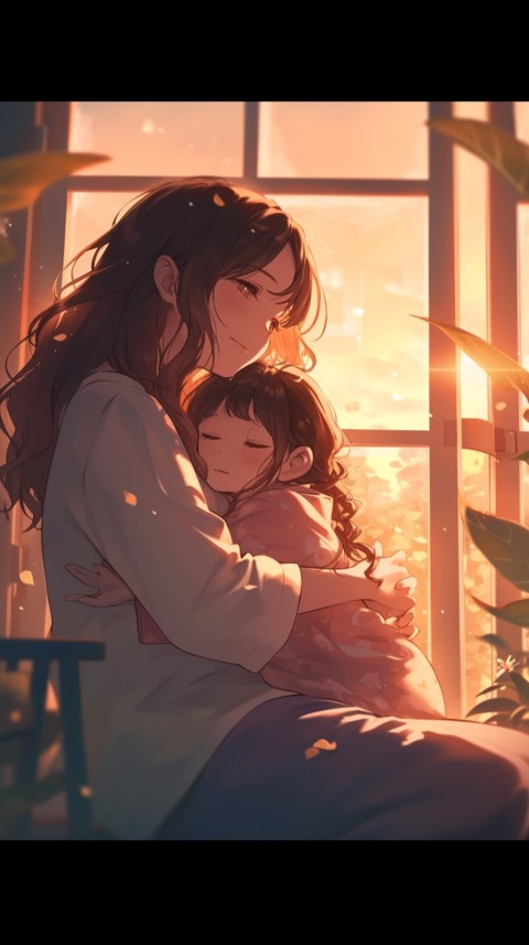 Anime Mother's Love Aesthetic Baby Daughter Son Moms (147)