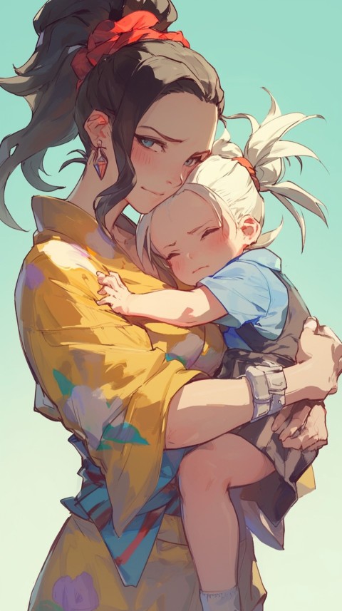 Anime Mother's Love Aesthetic Baby Daughter Son Moms (146)