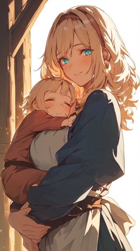 Anime Mother's Love Aesthetic Baby Daughter Son Moms (149)
