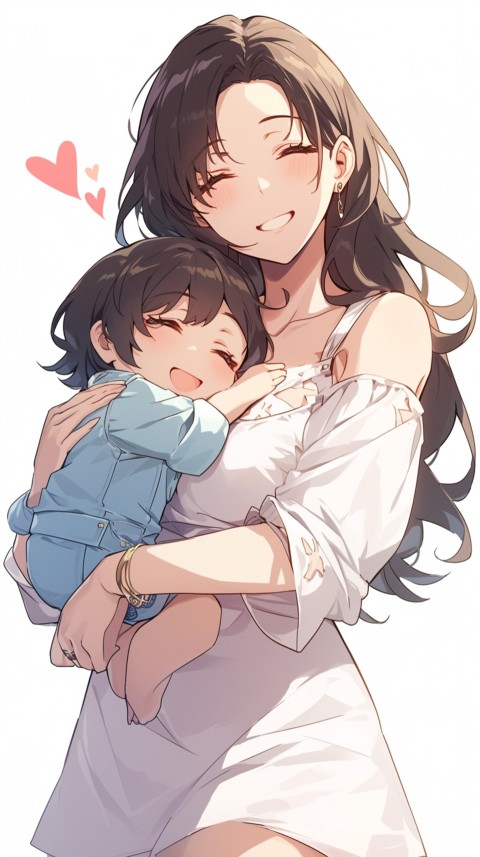 Anime Mother's Love Aesthetic Baby Daughter Son Moms (175)