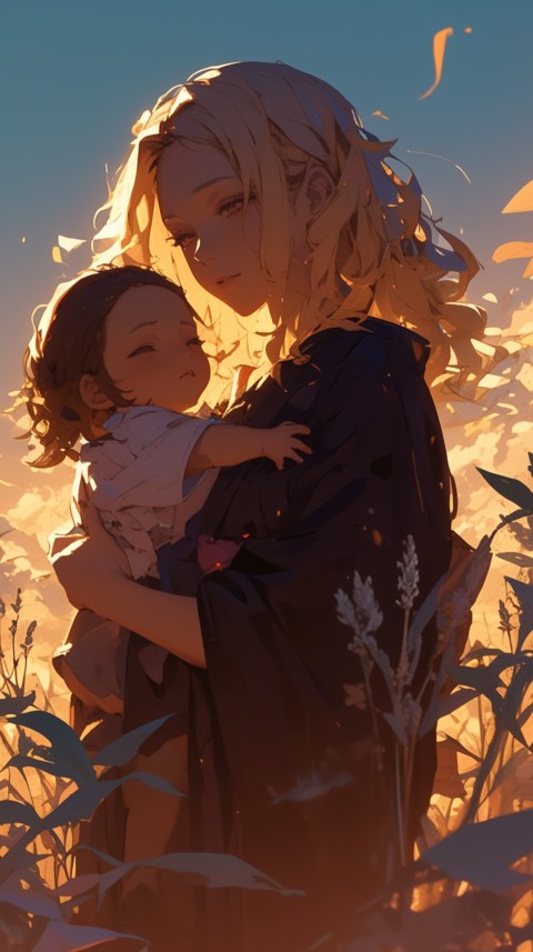 Anime Mother's Love Aesthetic Baby Daughter Son Moms (168)