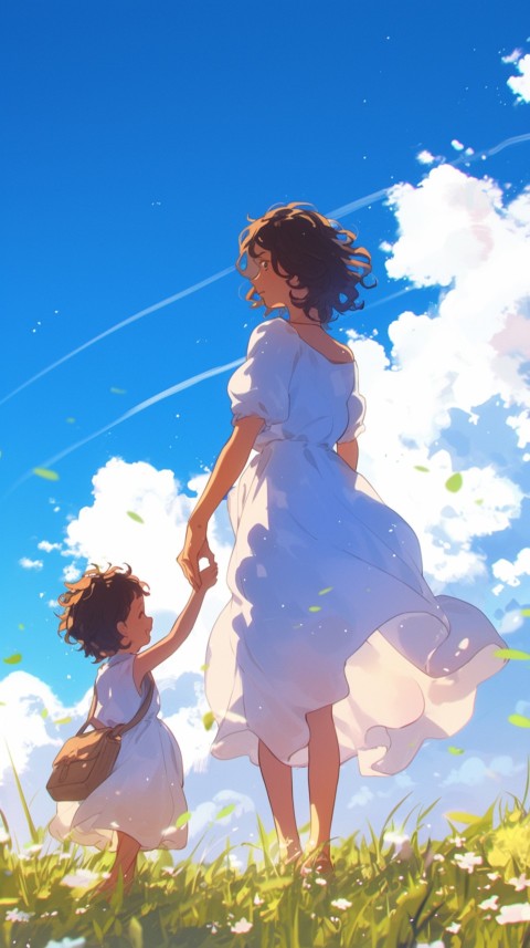 Anime Mother's Love Aesthetic Baby Daughter Son Moms (163)