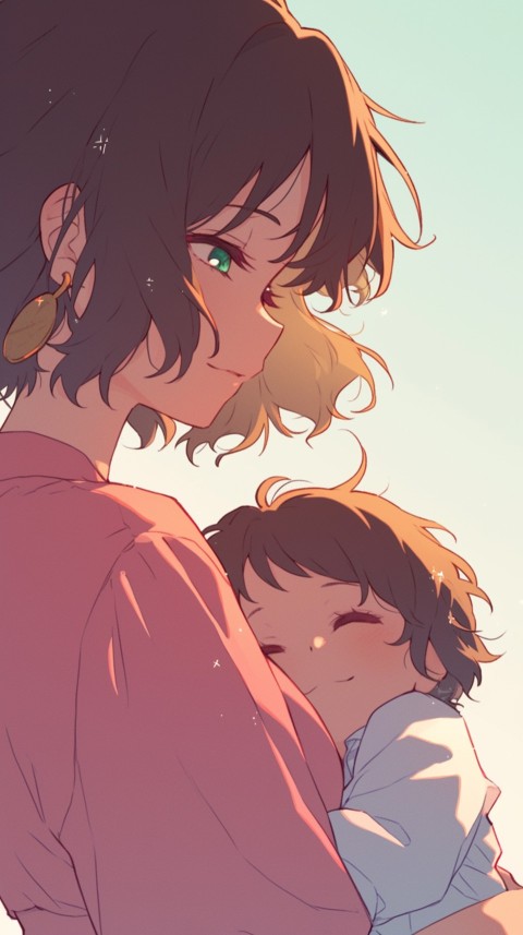 Anime Mother's Love Aesthetic Baby Daughter Son Moms (242)