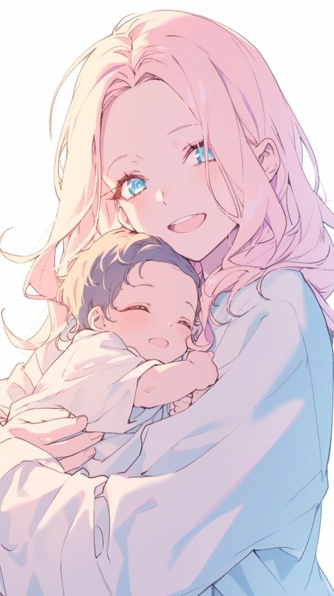 Anime Mother's Love Aesthetic Baby Daughter Son Moms (296)