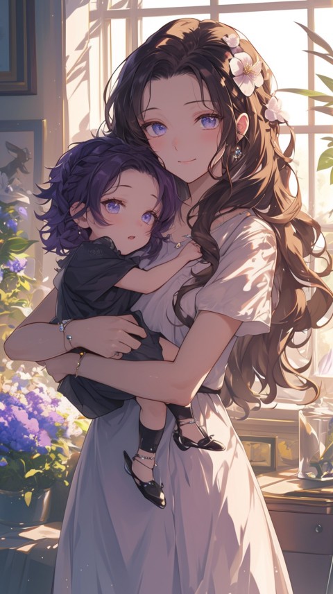 Anime Mother's Love Aesthetic Baby Daughter Son Moms (318)