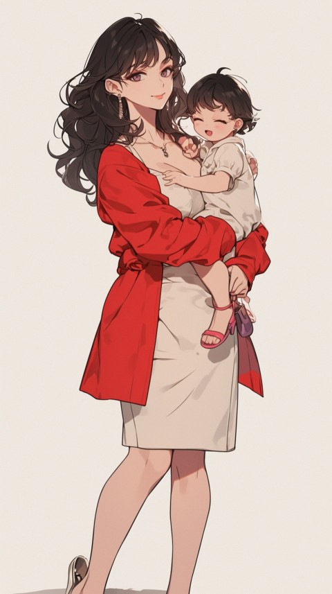 Anime Mother's Love Aesthetic Baby Daughter Son Moms (444)