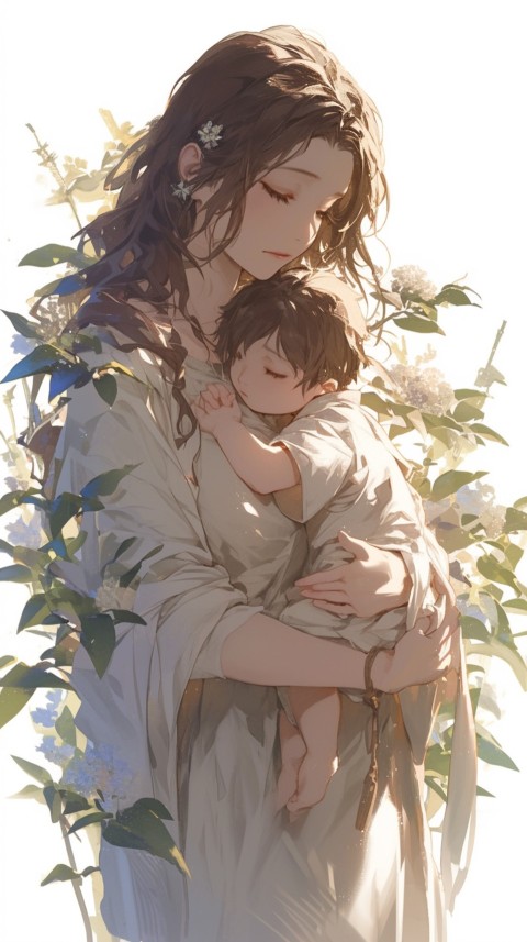 Anime Mother's Love Aesthetic Baby Daughter Son Moms (520)