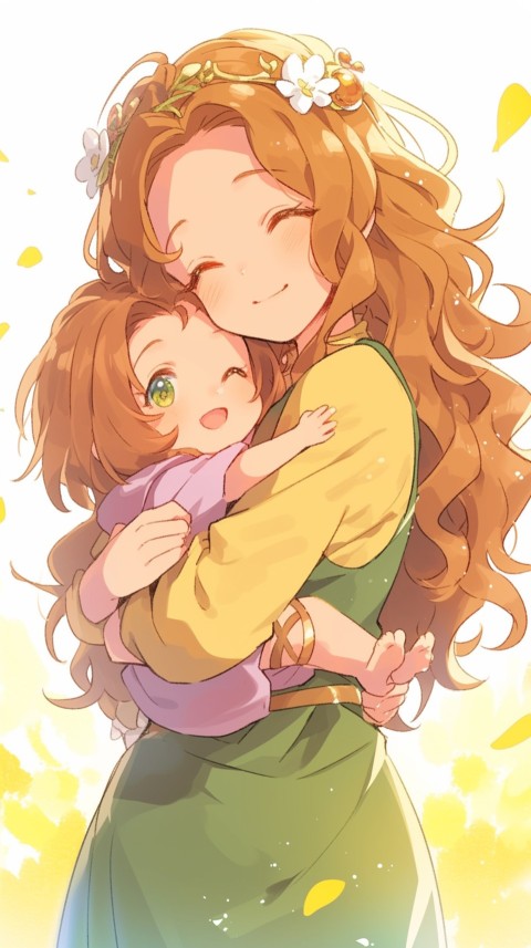 Anime Mother's Love Aesthetic Baby Daughter Son Moms (512)